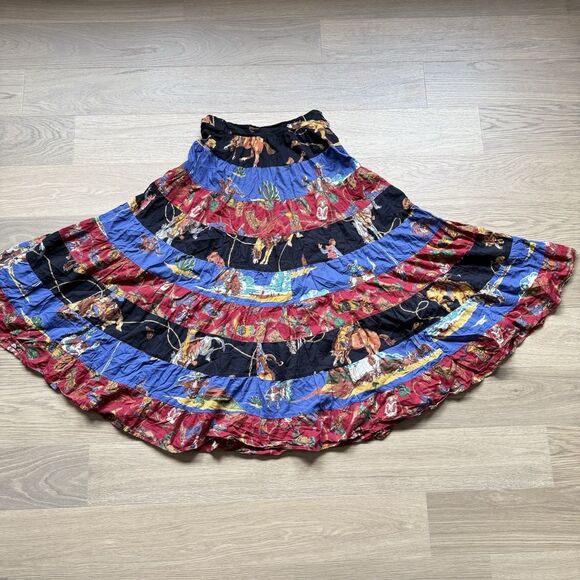 Phool Skirt Women Medium Vintage Gypsy Boho Festival Western Rodeo Hippie Maxi - Picture 1 of 11